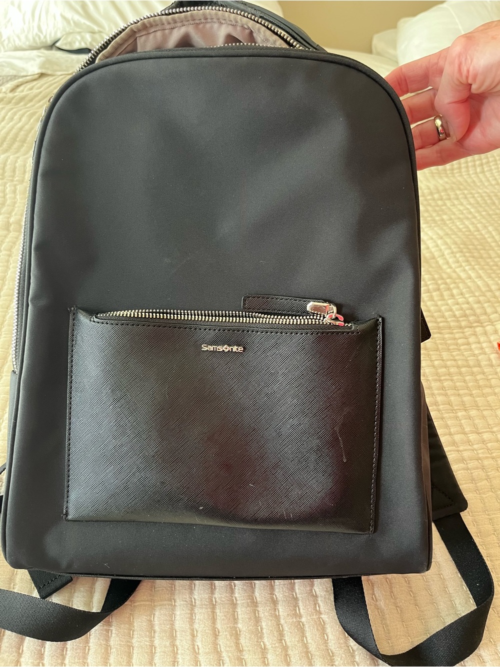Samsonite Black computer Backpack with Front Zip Pocket